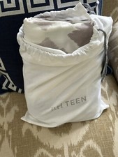 RESTORATION HARDWARE NIA DIAMOND COTTON-LINEN TWIN DUVET COVER