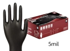 Kingfa Iron Black Nitrile Gloves 5 Mil Powder & Latex Free Exam Grade Gloves