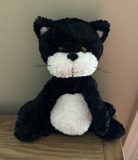 Vintage Russ Berrie Tuxedo Cat Scratch Stuffed Animal Plush 10  