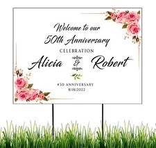 Personalized Wedding Anniversary Yard Sign, Decorations Welcome Sign, Home D cor