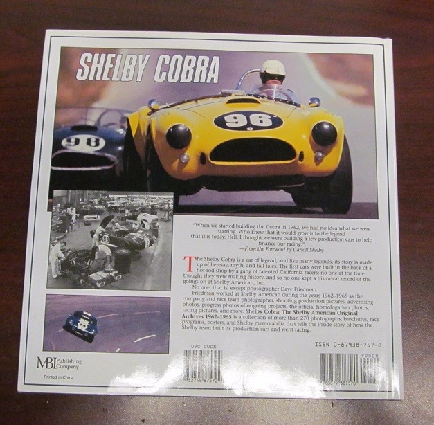 SHELBY-COBRA The Shelby American Archives 1962-1965 | eBay