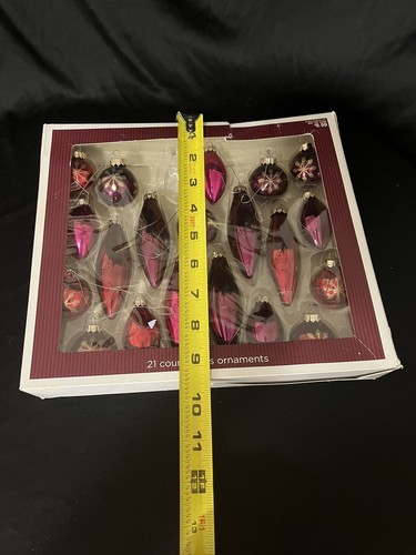 2007 Target Marke Glas Weihnachtsschmuck Sortiment rot weinrot verpackt Set LESEN - Bild 12 von 12