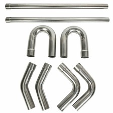 2.5" OD Stainless Steel Straight Bend DIY Custom Mandrel Exhaust Pipe Kit 8Pcs