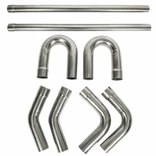 2.5" OD Stainless Steel Straight Bend DIY Custom Mandrel Exhaust Pipe Kit 8Pcs