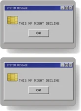 Credit Card Skin Sticker This MF Might Decline Funny UV Sticker - 2 pack