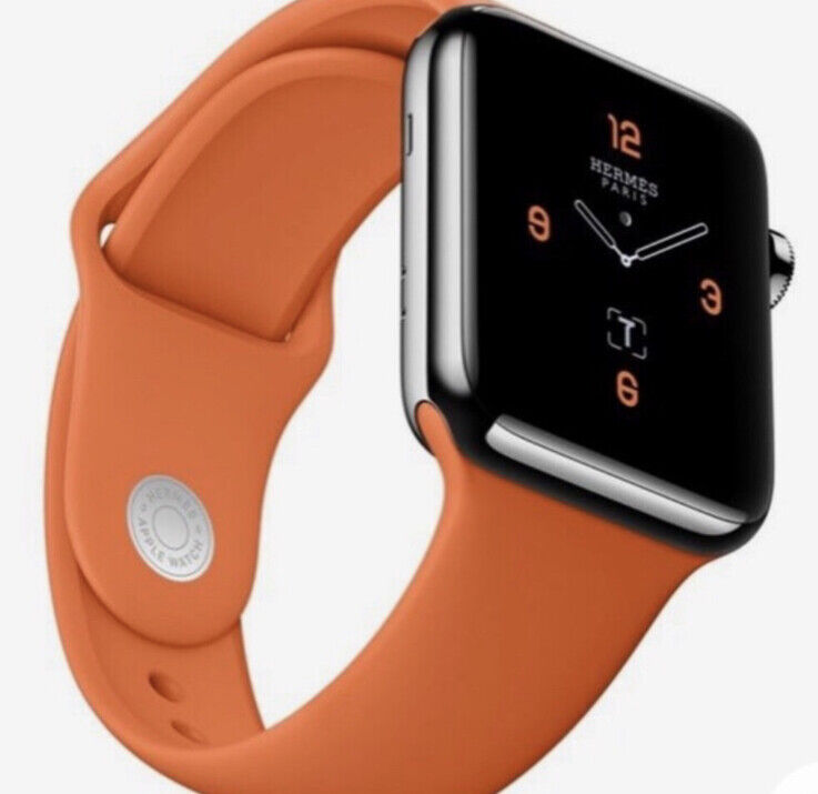 Apple Watch Hermes 42mm with RARE New sport Orange Band & Box