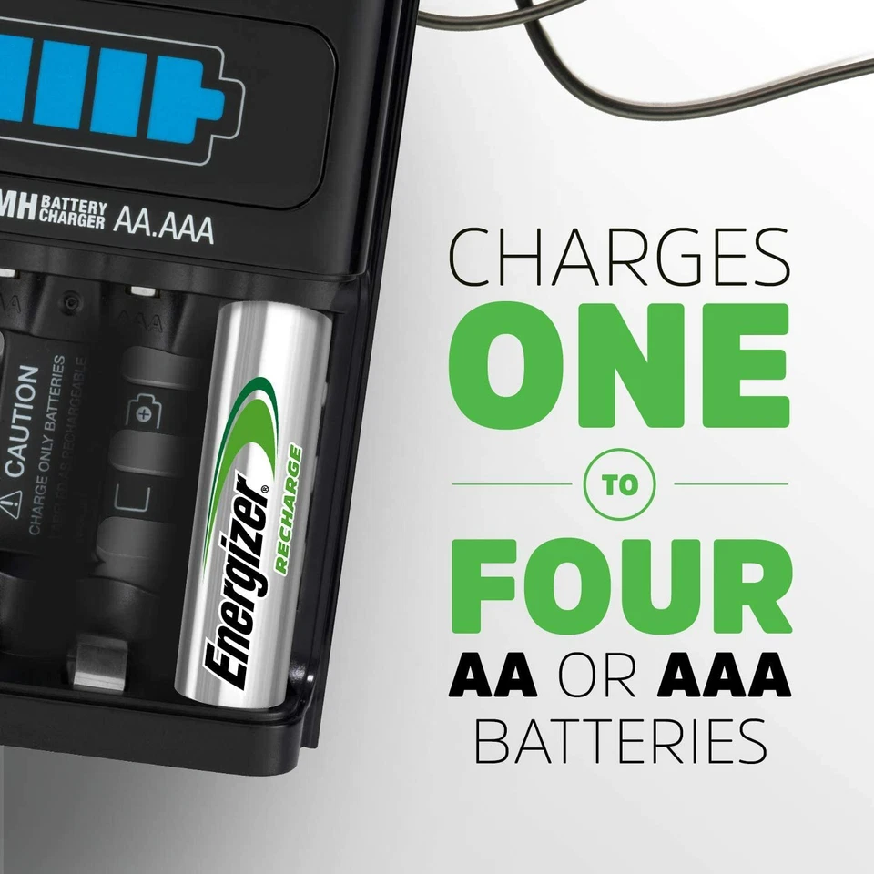 Energizer MAXI Charger for AAA & AA NiMH + 4 AA 2000 mAh batteries Recharge - Image 4 of 4