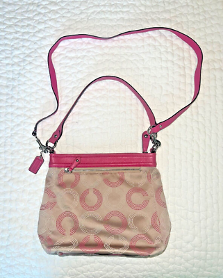 Coach Pink and Beige Handbag, Cross body/Shoulder bag | eBay