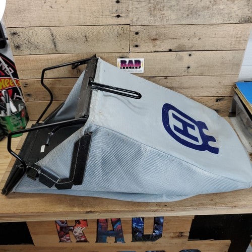 Husqvarna Push Lawn Mower Grass Catcher Bag & Metal Frame Used GSG