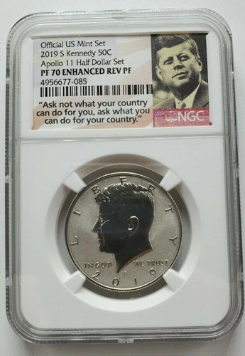 2019 S Kennedy 50C Apollo 11 Half Dollar Set NGC PF Enhanced REV PF