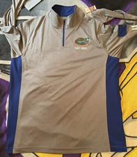 New NCAA Florida Gators Gray 1/4 Zip Pullover Shirt Size Adult Large