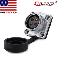 4 Pin Power Circular Connector Female Socket Outdoor Waterproof IP67 Metal Case