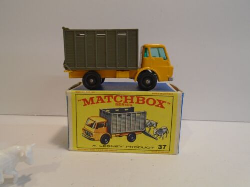Camión de ganado Matchbox 37 - carrocería marrón - Lesney 1966 en caja - Imagen 4 de 8