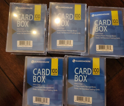 5 Boxes 100 Card Size Guardhouse Slider Stack-able Plastic Trading ...