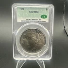 1923 $1 Peace Silver Dollar - CAC MS63 Beautiful White Gem