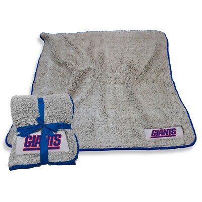 New York Giants NFL Logo Brands 50''x60'' Sherpa Frosty Fleece Throw Blanket