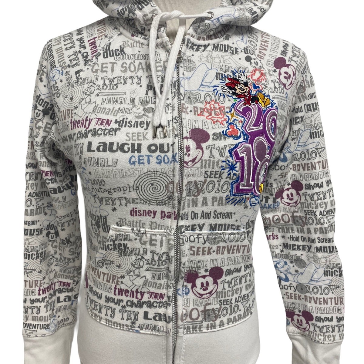 Walt Disney world women's Zip Up Hoodie Jacket 2010