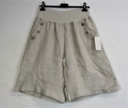 LagenLook Ladies Knee Length 100% Linen Shorts 12 Colours One Size:Regular - Picture 27 of 76