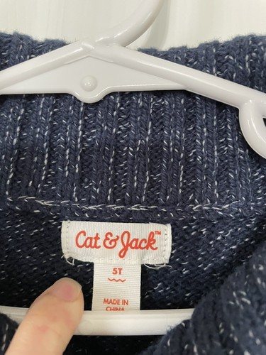 Cat & Jack Blue Shawl Collar Sweater- Size 5T- EUC - Picture 3 of 4