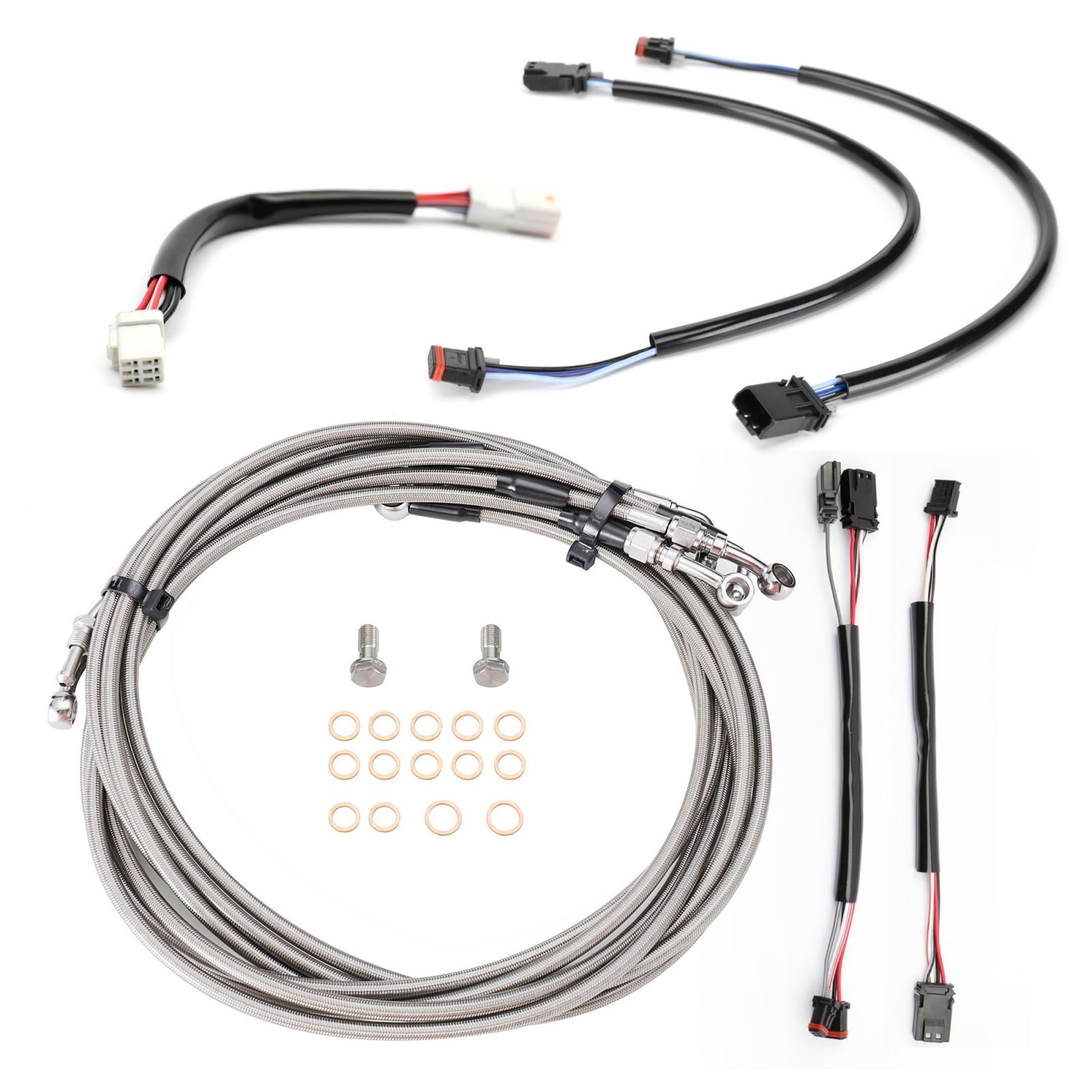 16” Handlebar Extended Clutch Cable Kit for 17-20 Touring Road Electra Glide ABS