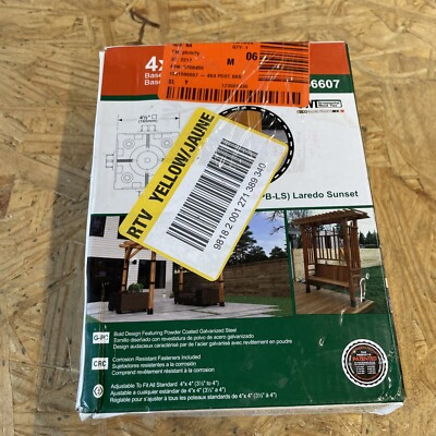 #ad OWT Laredo Sunset Post Base Kit Hardware Ornamental Wood Ties Black 4quot; x 4quot; 5660 $19.88