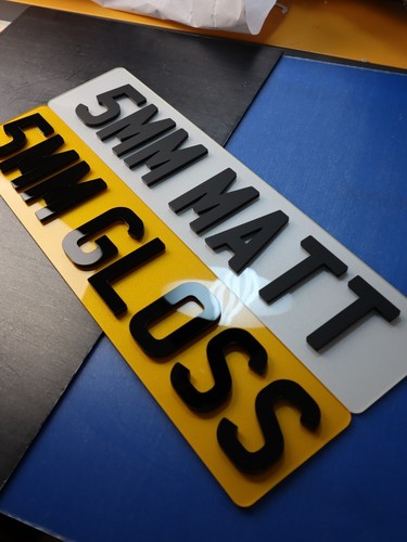 350 x 3D 4D 5mm MATTE Acrylic Laser Number Plate Letters with 3M Backing Digit - Picture 3 of 7