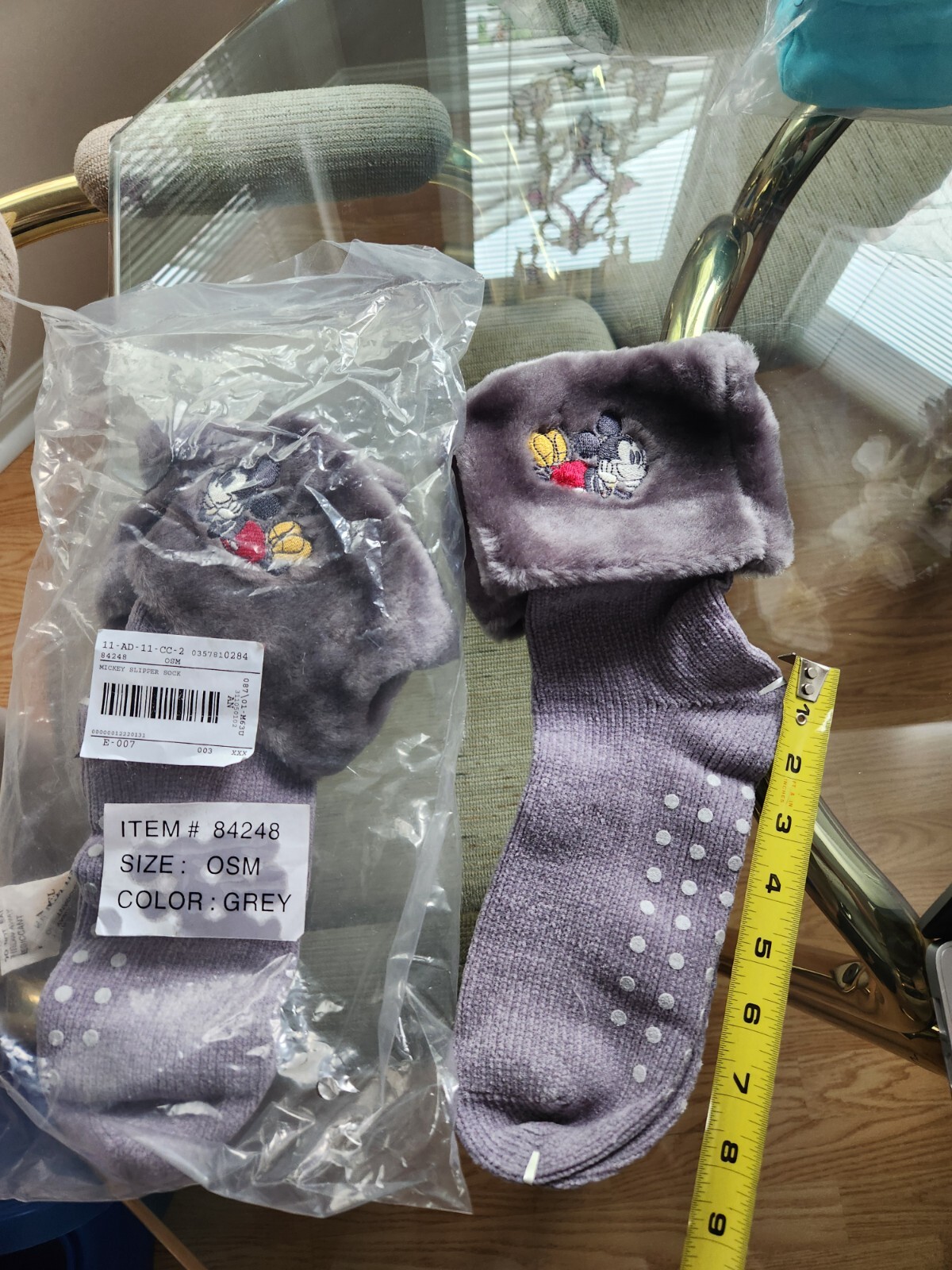 SAOLA Calze ciabatte Topolino vintage con suola gripper taglia unica 2 paia NUOVE!!!