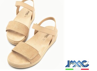Imac shoes Italy Comfort Leather Wide Fit Sandals Imac Delizia 57470 Beige 38