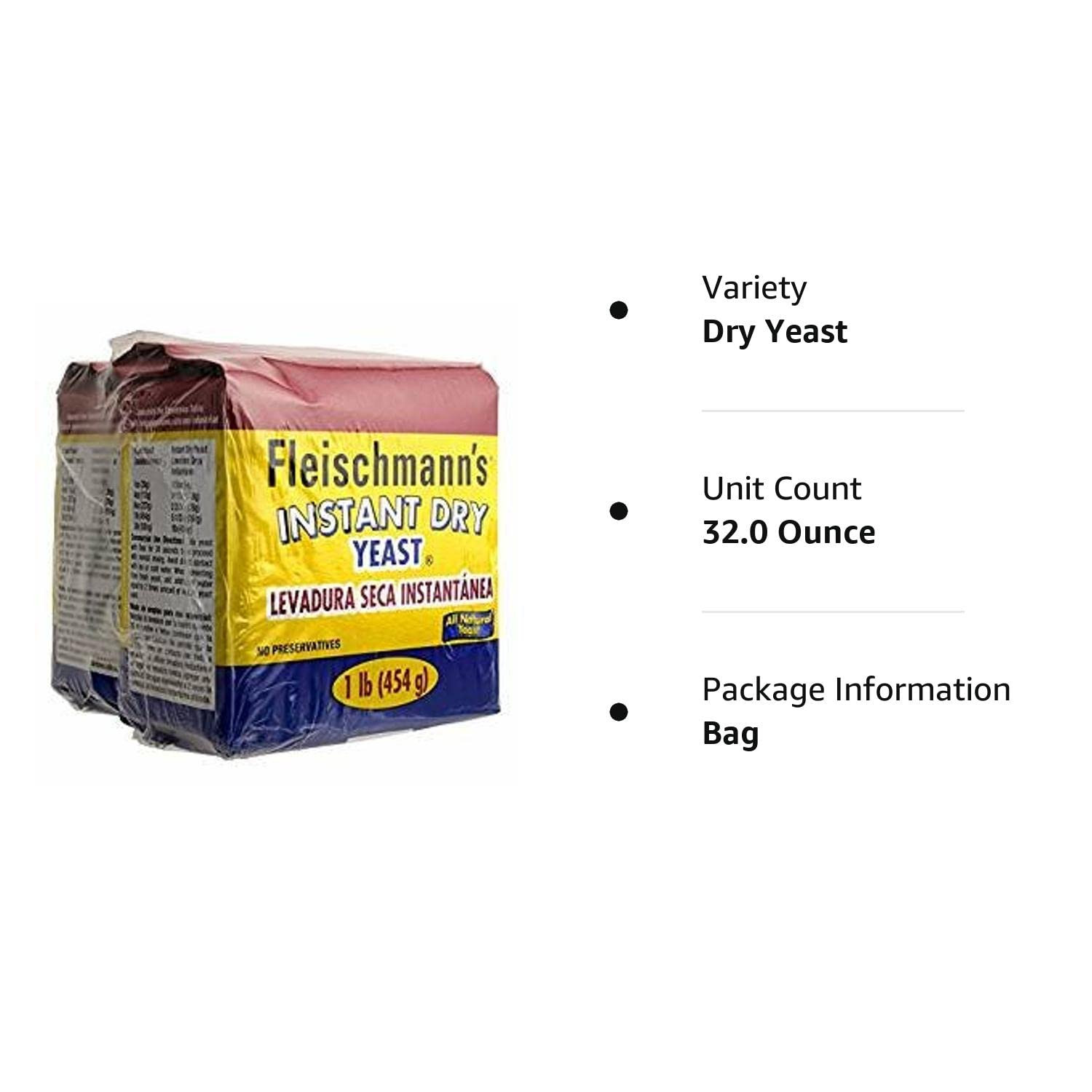 Fleischmann's Instant Dry Yeast, 2 pk./1 lb.