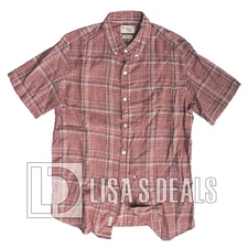 Weatherproof Vintage Mens Short Sleeve Woven Shirt Blue Red Orange S M XL XXL