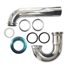 4400675 1-1/2" X 1-1/2" Chrome Plated Brass Tubular Sink P-Trap - 22 Gauge