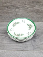 Vtg Spode Christmas Tree England 6" Plates (6) Plates S3324V