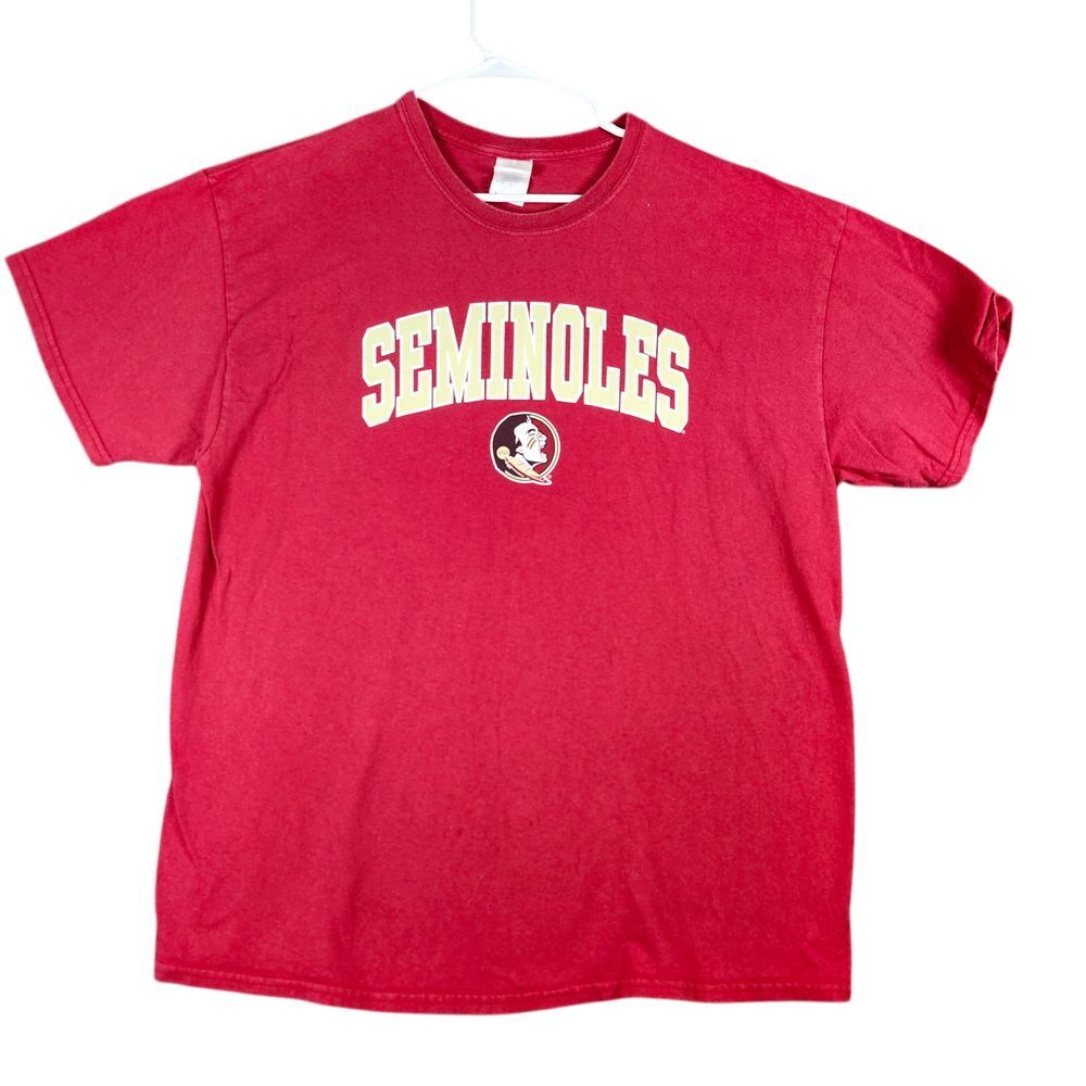 FSU Seminoles Distressed Red Cotton Vintage T-Shirt XL College Football Fan Gear