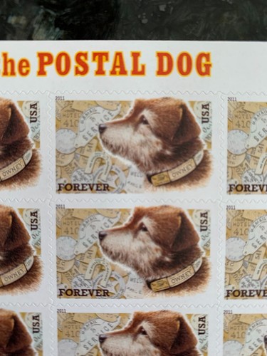 Scott 4547, A3476 2011 USPS, Owney, the Postal Dog, forever, sheet of 20 - Picture 2 of 4