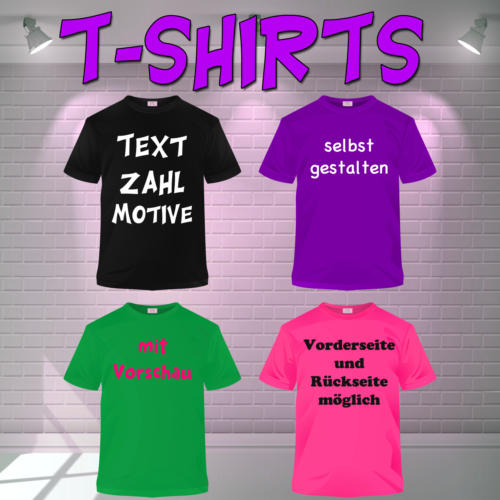 🌟 T-Shirt mit mit Wunschnamen Wunschzahl Sprüche Nummern Motive layouten - Bild 1 von 7