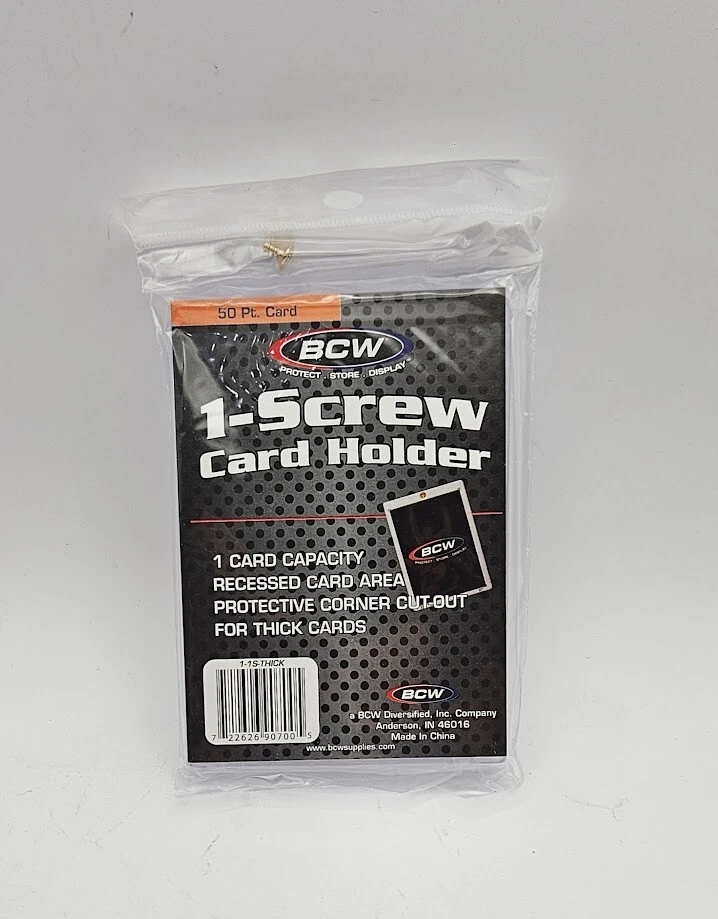 (5-Pack) BCW 1-Screw Screwdown Trading Card Holder Thicker Card 50pt Recessed - Image 2 of 3