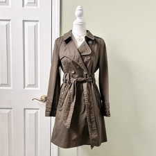 DKNY y2k fitted midi trench coat with double buttons and detachable belt