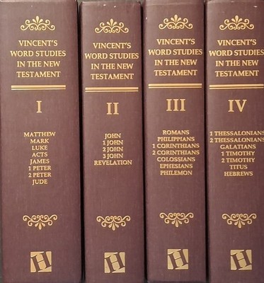 Vincent's Word Studies in the New Testament Volumes 1-4 Burgundy Hardcover 