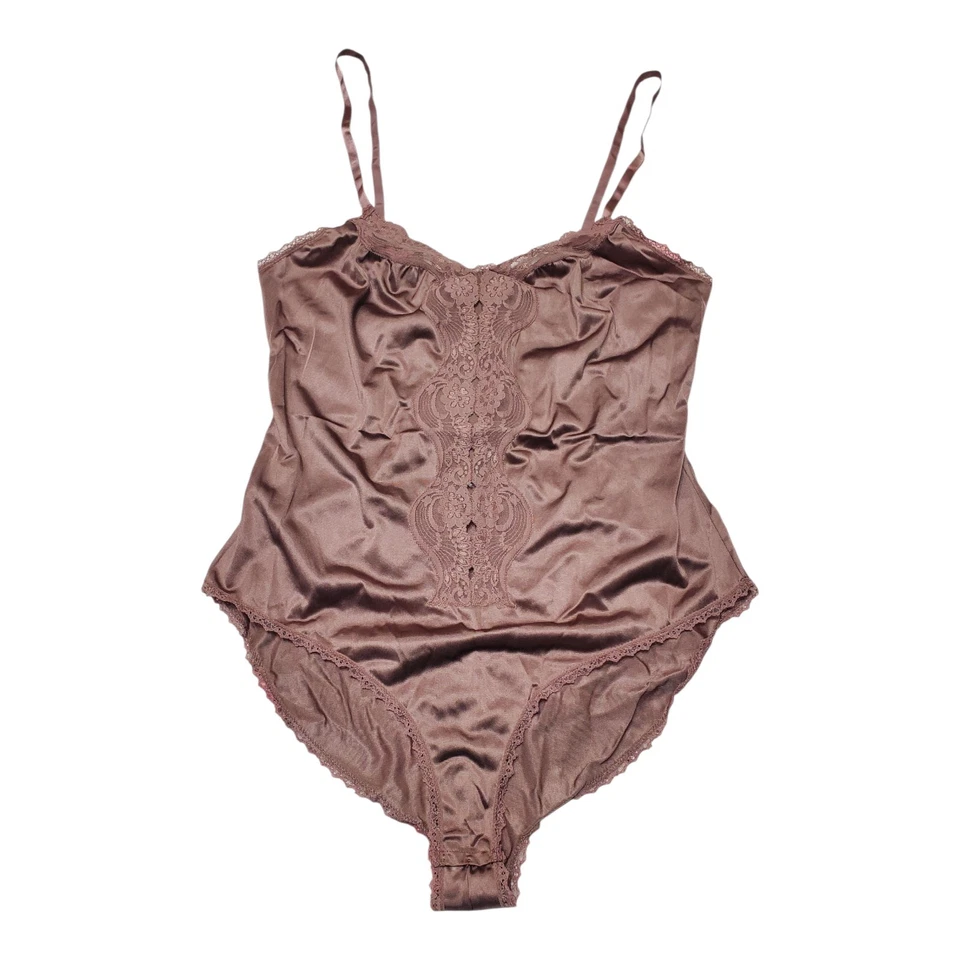 JCPENNEY Lencería Body Satinado Encaje Ribete Talla 34 Peluche Cierre a Presión  Foto 3 de 4