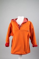 FINKID Jussi Fleece Hoodie Pullover mit Kapuze Gr. 110 / 120 orange-rot - frisch