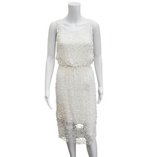 ALICE + OLIVIA | White Floral Lace Sleeveless Dress Size XS