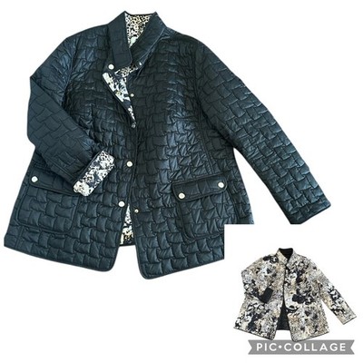 Basler Double Sided Reversible Black Quilted Women's Jacket Plus Size US 16/18