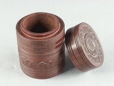 Vintage Box Wood Trinket Holder With Lid Wood Carved