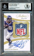 Adrian Peterson Patch Auto NFL Shield 1/1 Authentic auto BGS Reclaim Customs