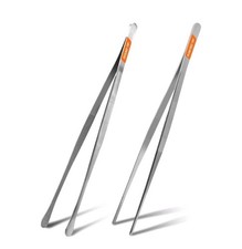 2Pcs 12-inch Kitchen Tweezers for Cooking, Kitchen Tweezer Tongs, Fine Stainless
