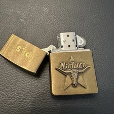 ZIPPO 1992 Marlboro Longhorn Steer & Star Solid Brass Lighter