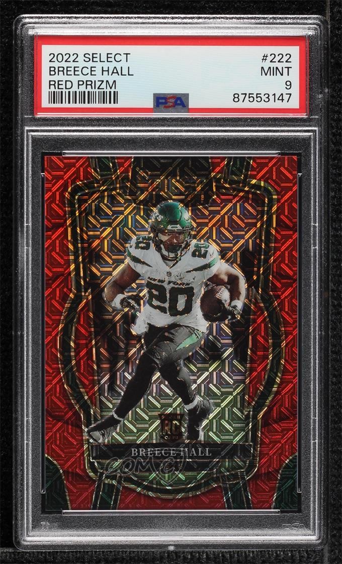 2022 Panini Select Club Level Red Prizm 39/49 Breece Hall #222 PSA 9 MINT 11ds
