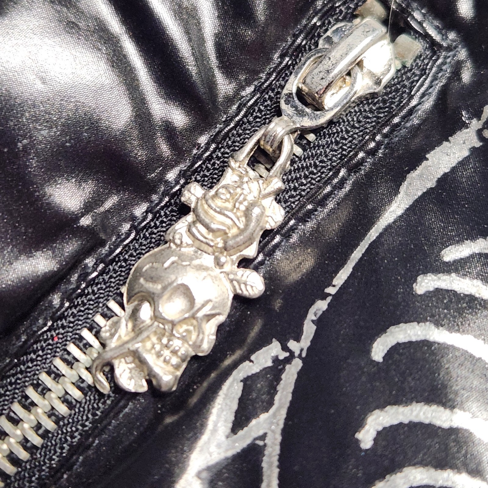 Ed Hardy Women's Skull Roses Puffer Jacket Down Feather Rare Y2K Vintage XLarge image 7