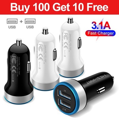 MESMART USB-C Car Charger 20W US Fast 2-Port USB Adapter for iPhone/Samsung Lot