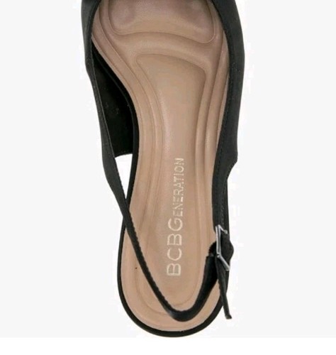 Neu BCBG spitz zulaufend schwarz Satin Slingback Strass Schleife Größe 9 Einzelhandel 100 $ - Bild 9 von 17